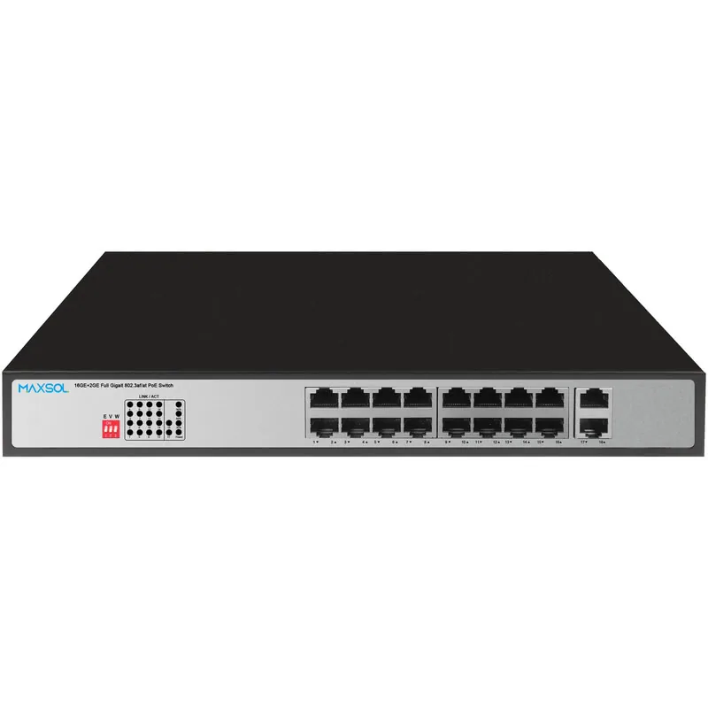 16-Port Gigabit PoE+ Switch with 2 Uplinks, 300W