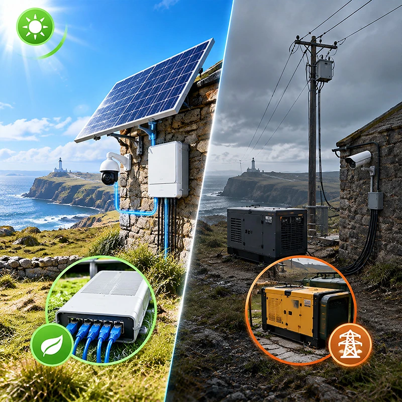 Solar PoE vs Traditional Power for Remote UK Sites