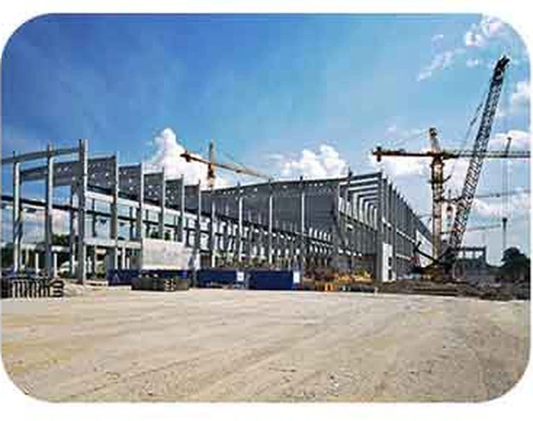 Solar power system at a construction site